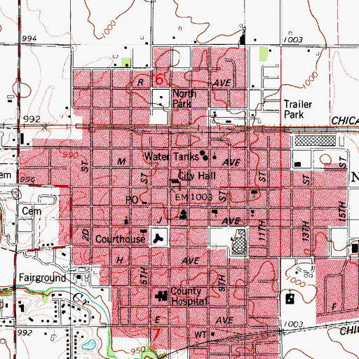 Topographic Map of Nevada Police Department, IA