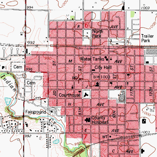 Topographic Map of Nevada Post Office, IA