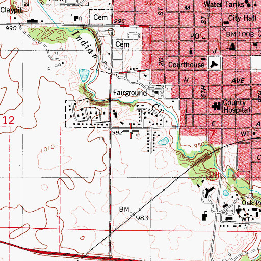 Topographic Map of Christian Church, IA