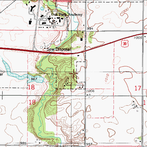 Topographic Map of Mardean Park, IA