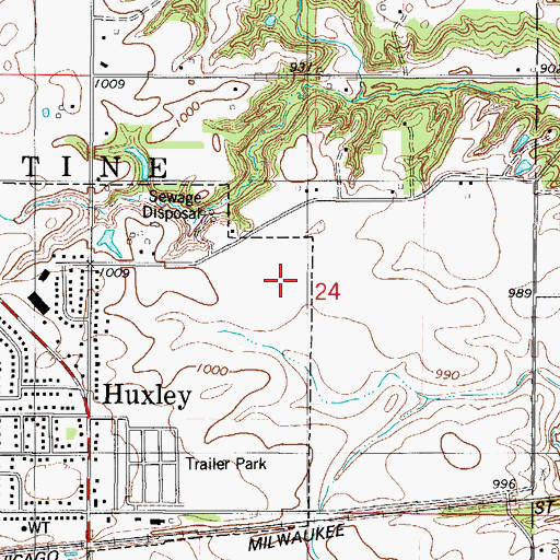Topographic Map of Ballard Cemetery, IA