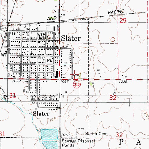 Topographic Map of Bethlehem Cemetery, IA