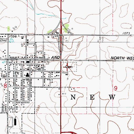 Topographic Map of Colo Cemetery, IA