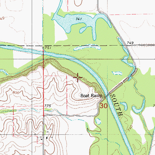Topographic Map of South Skunk River Wildlife Area, IA