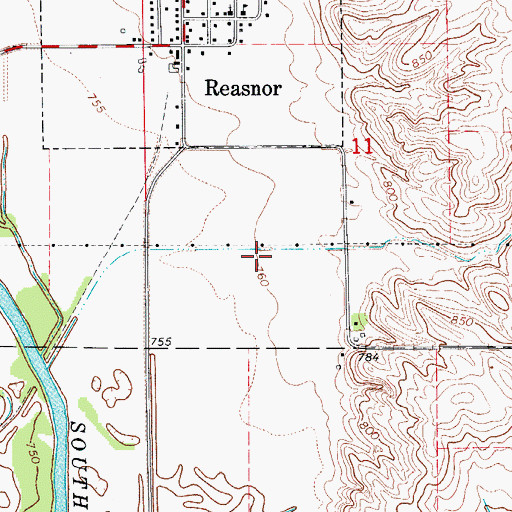 Topographic Map of Kish-Ke-Kosh Prairie State Preserve, IA