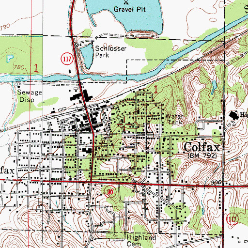 Topographic Map of Chalybeate Springs Post Office (historical), IA