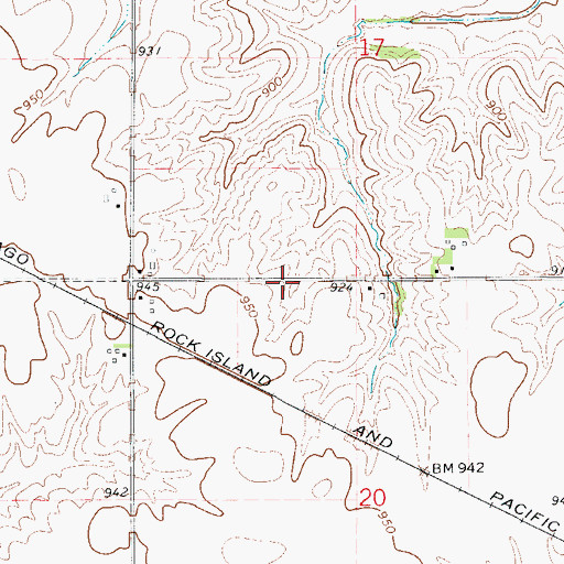 Topographic Map of Williamsville Post Office (historical), IA