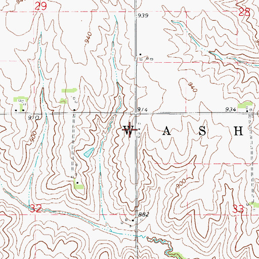 Topographic Map of Prairiebell (historical), IA