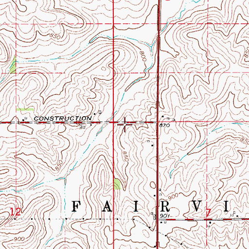 Topographic Map of Warren Grove Post Office (historical), IA