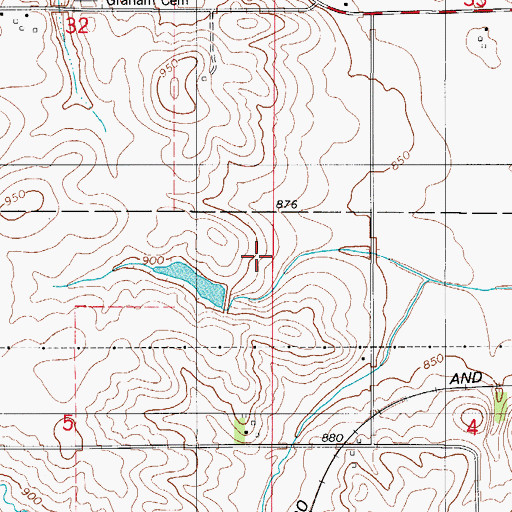 Topographic Map of Morristown Post Office (historical), IA