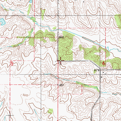 Topographic Map of Elk Creek Post Office (historical), IA