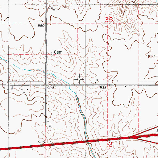 Topographic Map of Pleasant View Post Office (historical), IA