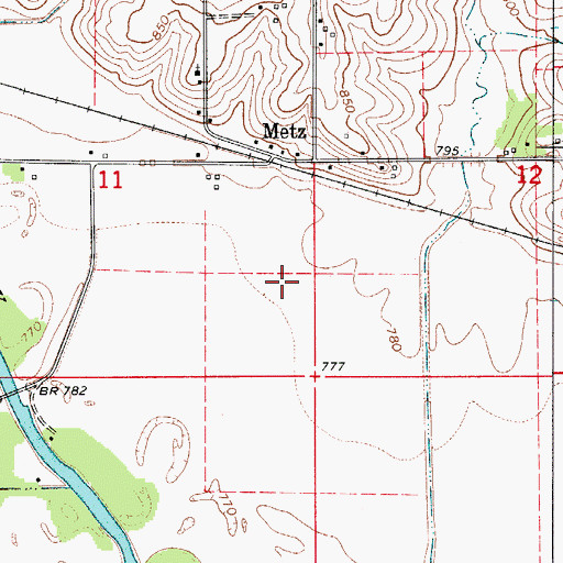 Topographic Map of Bush Post Office (historical), IA