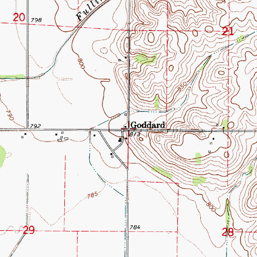 Topographic Map of Goddard Post Office (historical), IA