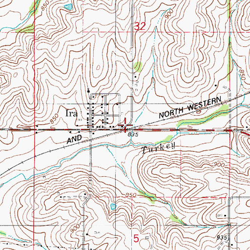 Topographic Map of Ira (historical), IA