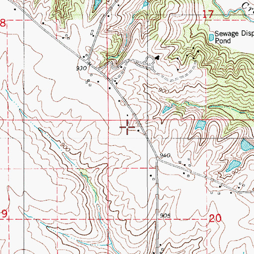 Topographic Map of Adamsonville Post Office (historical), IA