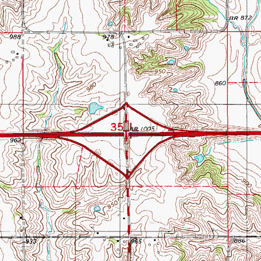 Topographic Map of Interchange 179, IA