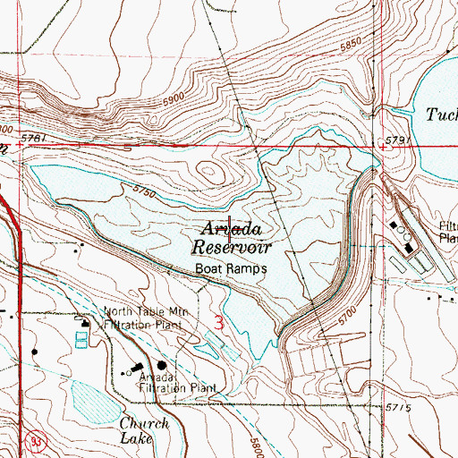 Topographic Map of Blunn Reservoir, CO