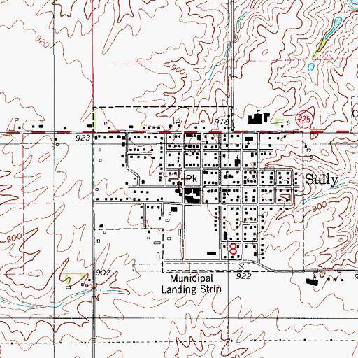 Topographic Map of Sully City Hall, IA