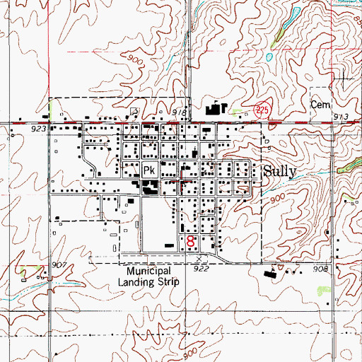 Topographic Map of Sully Community Church, IA