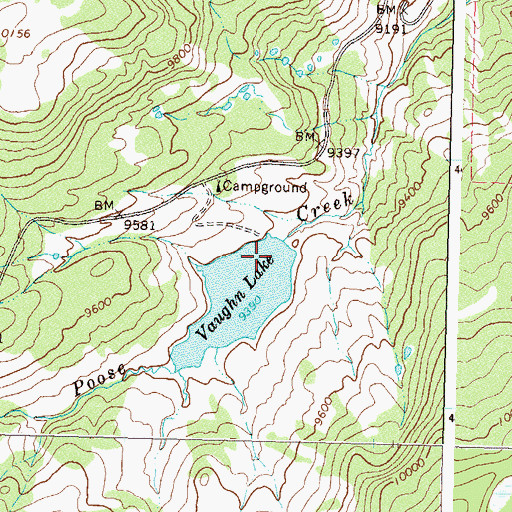Topographic Map of Poose Creek Dam, CO