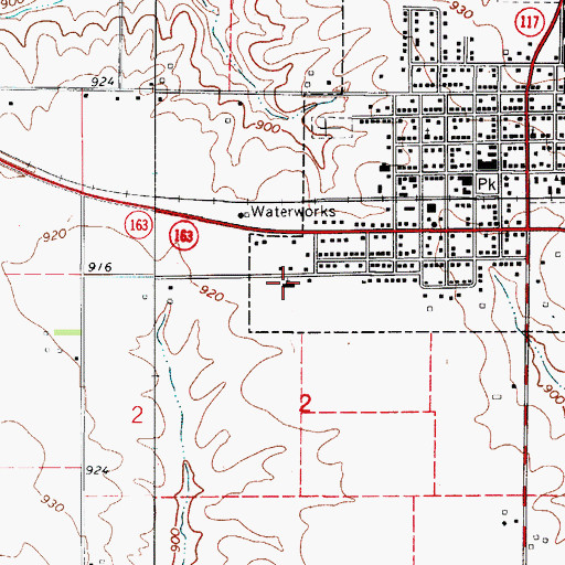 Topographic Map of Prairie City United Methodist Church, IA