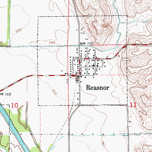 Topographic Map of Reasnor (historical), IA