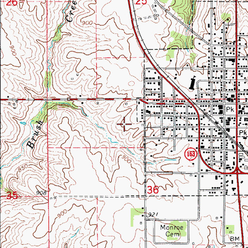 Topographic Map of Gateway Recreation Golf Course, IA