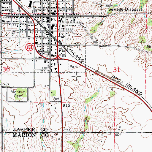 Topographic Map of PCM High School, IA