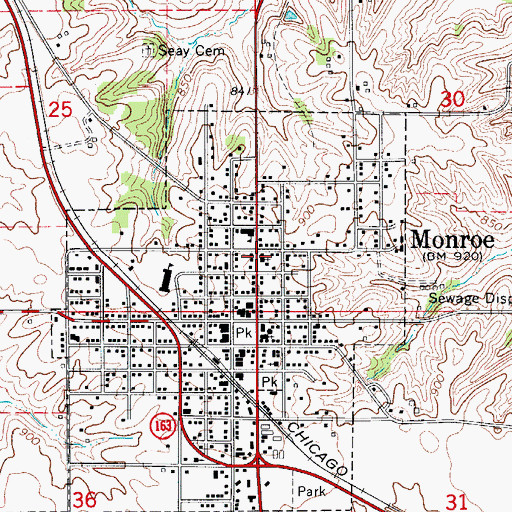 Topographic Map of United Methodist Church, IA