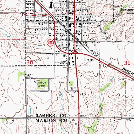 Topographic Map of First Baptist Church, IA