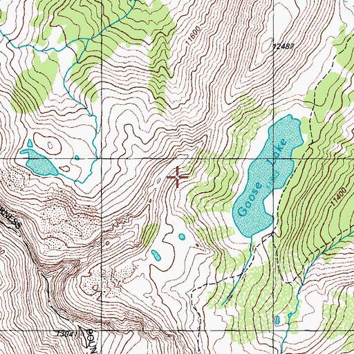Topographic Map of Goose Reservoir, CO