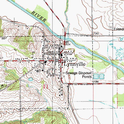Topographic Map of Friends Church, IA