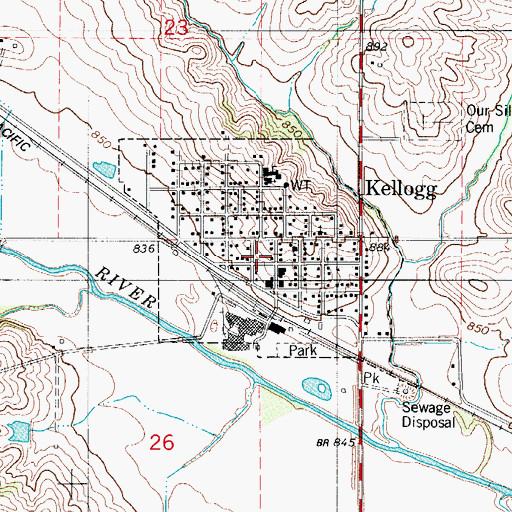 Topographic Map of Kellogg Fire and Ambulance Department, IA