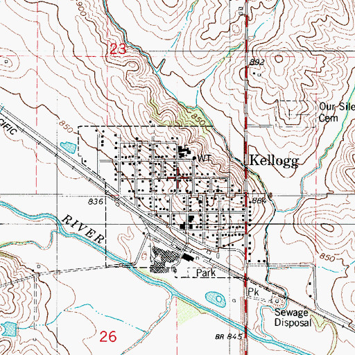 Topographic Map of Kellogg RV Park, IA