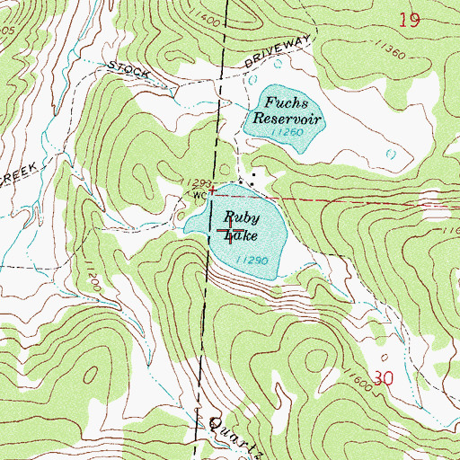 Topographic Map of Big Ruby Reservoir, CO