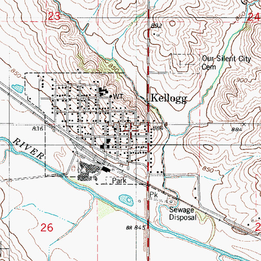 Topographic Map of Rock Creek Number Seven School (historical), IA