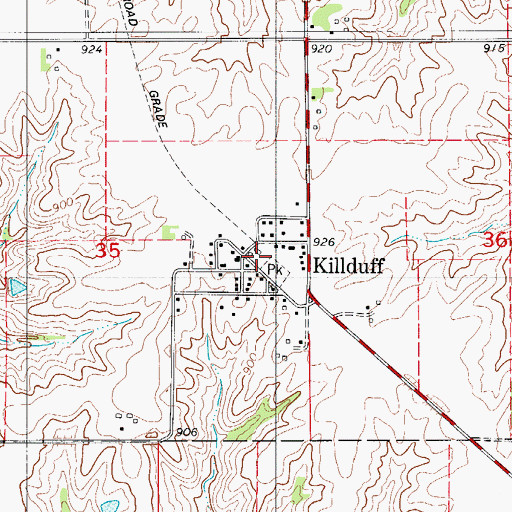 Topographic Map of Killduff (historical), IA