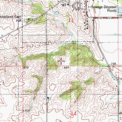 Topographic Map of Diamond Trail Golf Club, IA