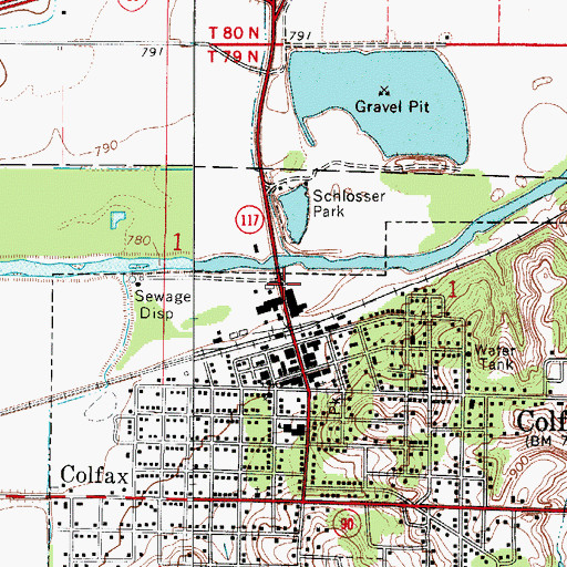 Topographic Map of Trainland USA, IA