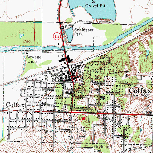 Topographic Map of Colfax Family Care Associates Center, IA