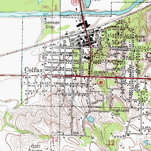 Topographic Map of Assembly of God Church, IA