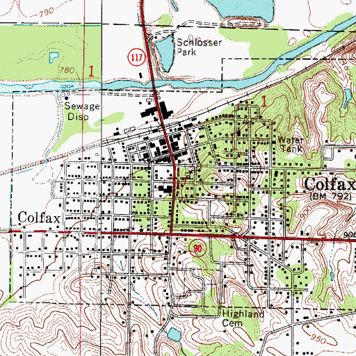 Topographic Map of First Baptist Church, IA