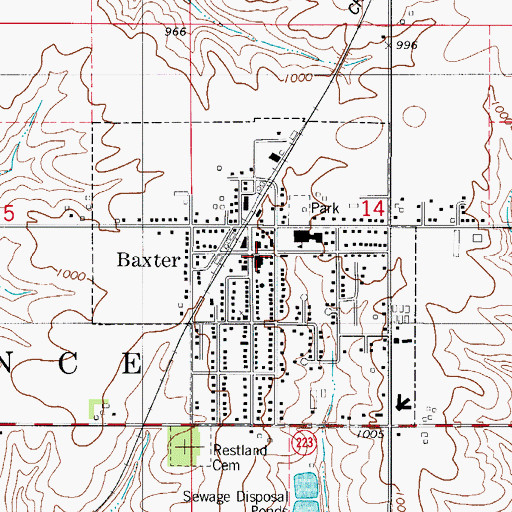 Topographic Map of Baxter City Hall, IA