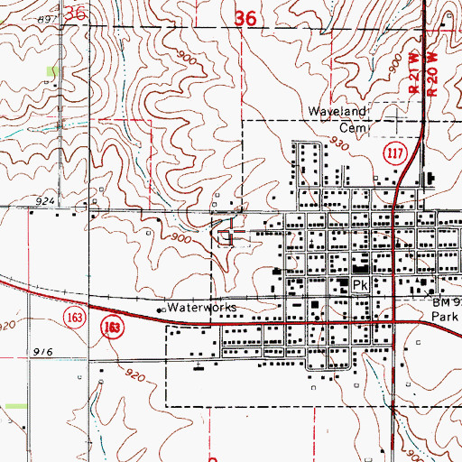 Topographic Map of Westview Cemetery, IA