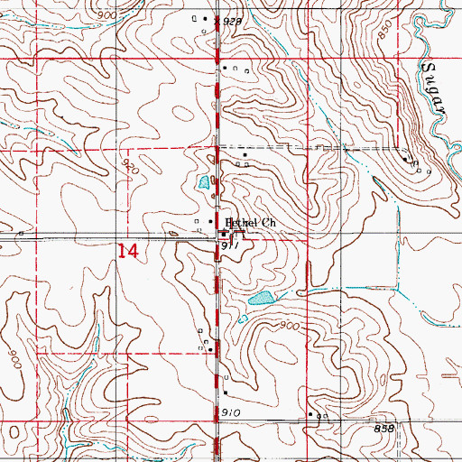 Topographic Map of Bethel Cemetery, IA