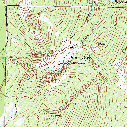 Topographic Map of Bear Park Dam, CO