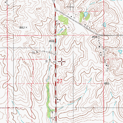 Topographic Map of Dearinger Cemetery, IA