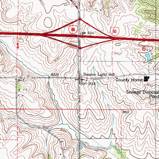Topographic Map of Jasper County Burying Ground, IA