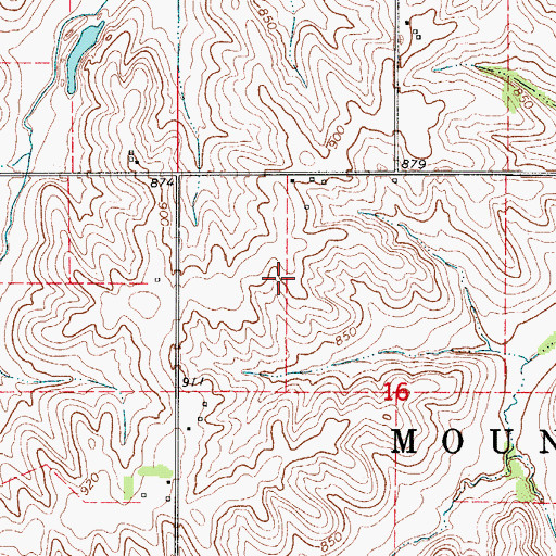 Topographic Map of Kelley Family Burial Ground, IA